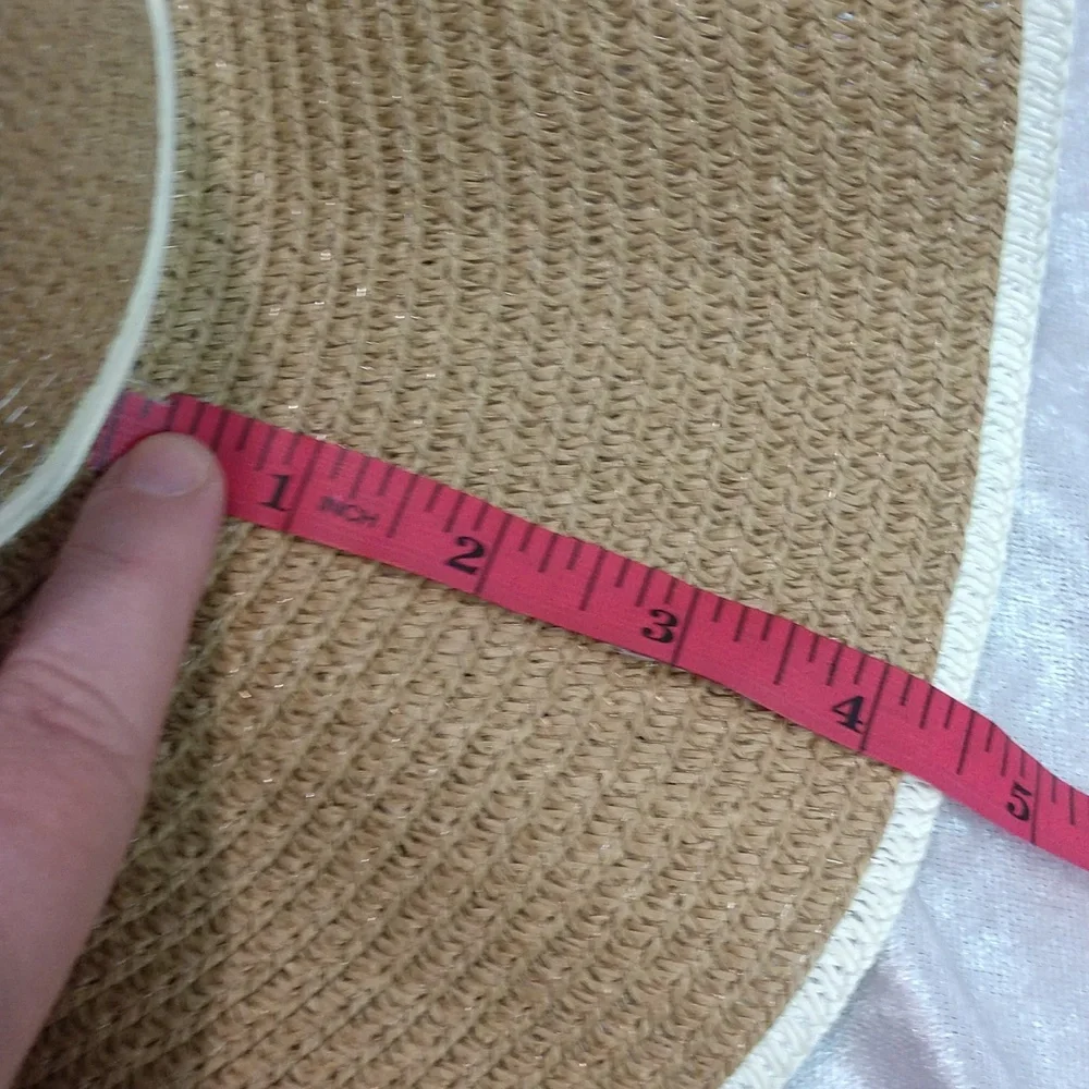 Floppy Hat With Flower Neutral 2-tone Boho Casual Country Vacation Minimalist - Picture 13 of 17